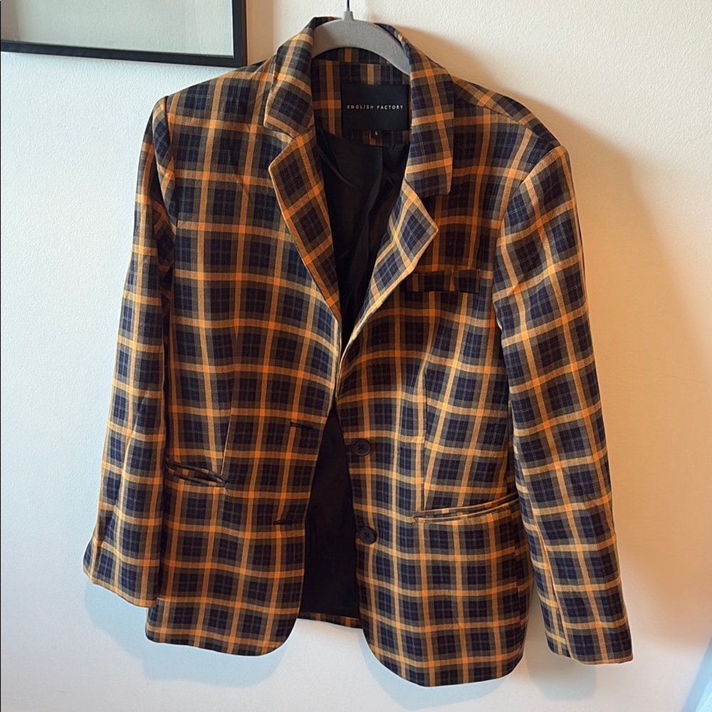 English Factory Plaid Blazer